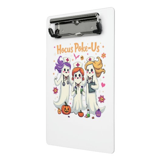 Hocus-Poke Ons Verpleegkundige Spook Halloween Gee Mini Klembord (Angled2)