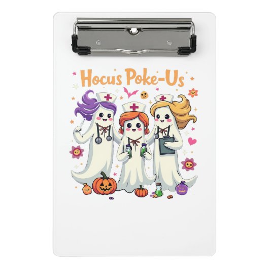 Hocus-Poke Ons Verpleegkundige Spook Halloween Gee Mini Klembord (Voorkant)