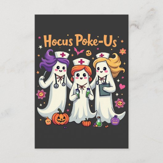Hocus-Poke US Nursing Spooky Halloween Ghost Informatiekaartje (Voorkant)