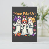 Hocus-Poke US Nursing Spooky Halloween Ghost Informatiekaartje (Staand voorkant)