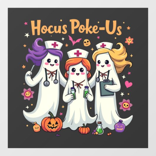Hocus-Poke US Nursing Spooky Halloween Ghost Raamsticker (Vel)