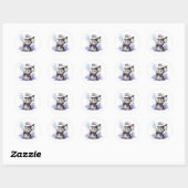 Hocus Purcus Fold - Schotse Vouw Kat Halloween Ronde Sticker (Vel)