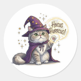 Hocus Purcus Perzisch - Grappige Halloween Kat Ronde Sticker