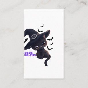 Hocus Purr-cus Schattige Zwarte Kat Halloween Kuns Visitekaartje