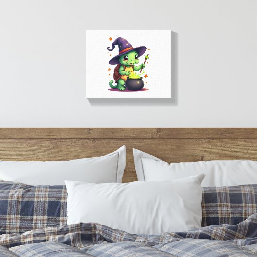 Hocus Shellcus Schildpad Canvas Afdruk (Insitu (Slaapkamer))
