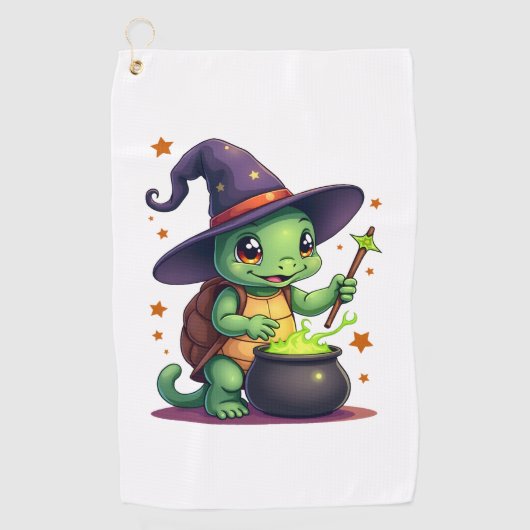 Hocus Shellcus Schildpad Golfhanddoek (Voorkant)
