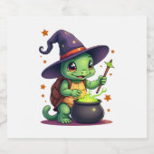 Hocus shellcus schildpad sparkling wijnetiket (Enkel label)