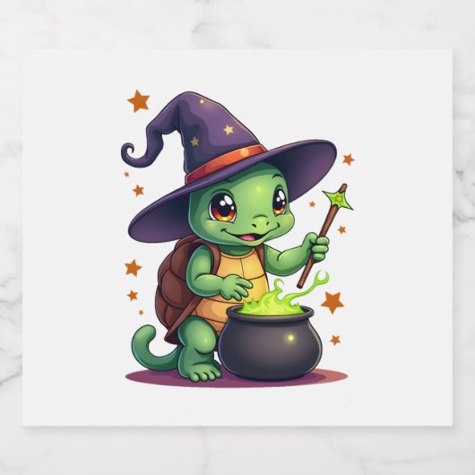 Hocus shellcus schildpad sparkling wijnetiket (Enkel label)