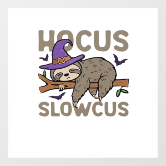 Hocus Slowcus Funny Halloween Sloth Classic T-Shir Raamsticker (Vel)