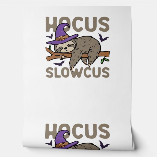 Hocus Slowcus Grappig Halloween Luiaard Classic T- Behang (Afrollen)