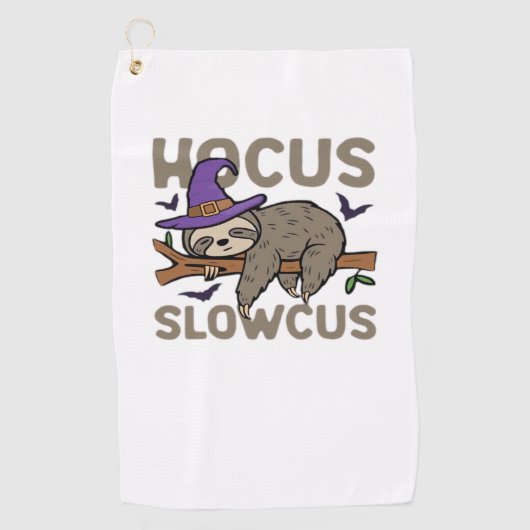 Hocus Slowcus Grappig Halloween Luiaard Classic T- Golfhanddoek (Voorkant)