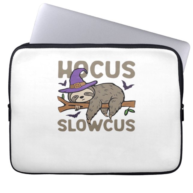 Hocus Slowcus Grappig Halloween Luiaard Classic T- Laptop Sleeve (Voorkant)