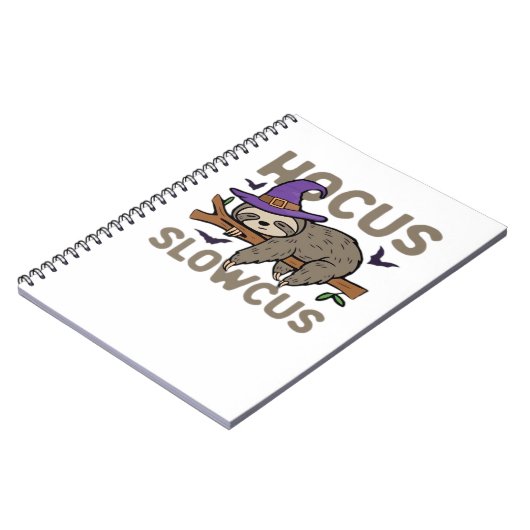 Hocus Slowcus Grappig Halloween Luiaard Classic T- Notitieboek (Linkerzijde)