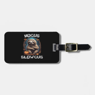 Hocus Slowcus Luiaard liefhebbers Halloween kostuu Bagagelabel