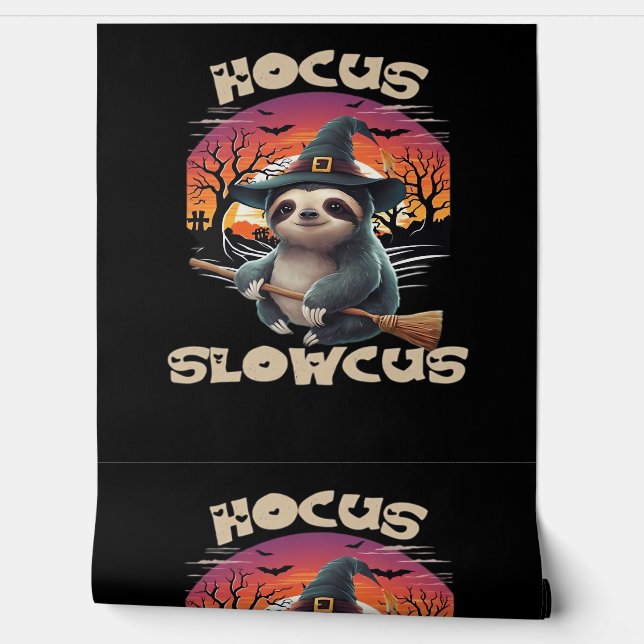 Hocus Slowcus Luiaard liefhebbers Halloween kostuu Behang (Afrollen)