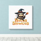 Hocus Slowcus Luiaard liefhebbers Halloween kostuu Canvas Afdruk (Insitu (Houten vloer))