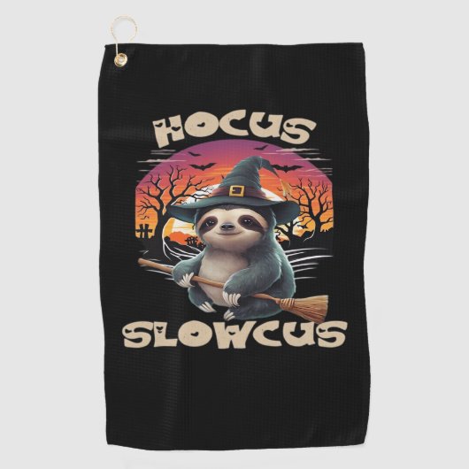 Hocus Slowcus Luiaard liefhebbers Halloween kostuu Golfhanddoek (Voorkant)