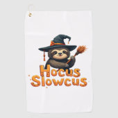 Hocus Slowcus Luiaard liefhebbers Halloween kostuu Golfhanddoek (Voorkant)