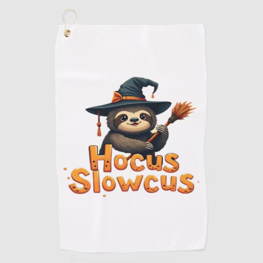 Hocus Slowcus Luiaard liefhebbers Halloween kostuu Golfhanddoek (Voorkant)