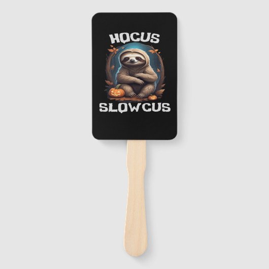 Hocus Slowcus Luiaard liefhebbers Halloween kostuu Handwaaier (Voorkant)