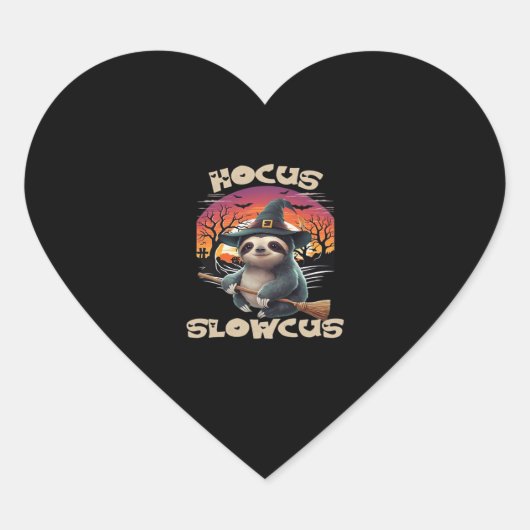 Hocus Slowcus Luiaard liefhebbers Halloween kostuu Hart Sticker (Voorkant)