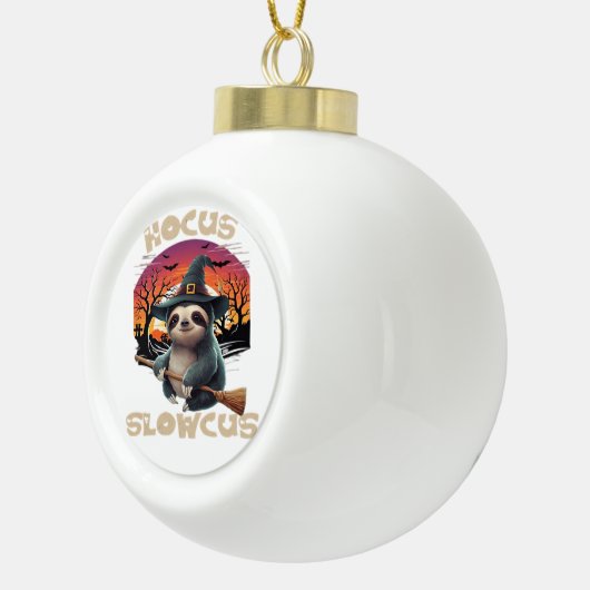 Hocus Slowcus Luiaard liefhebbers Halloween kostuu Keramische Bal Ornament (Rechts)