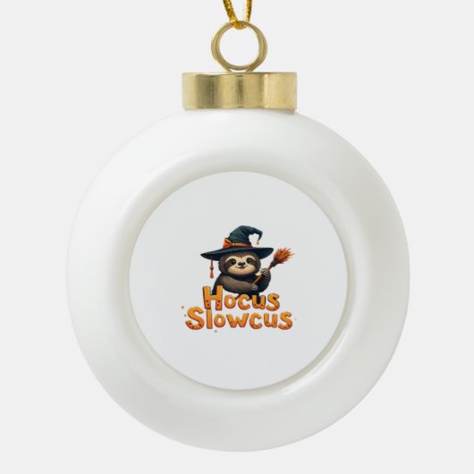 Hocus Slowcus Luiaard liefhebbers Halloween kostuu Keramische Bal Ornament (Voorkant)