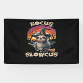 Hocus Slowcus Luiaard liefhebbers Halloween kostuu Spandoek (Horizontaal)