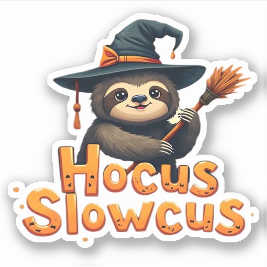 Hocus Slowcus Luiaard liefhebbers Halloween kostuu Sticker (Voorkant)