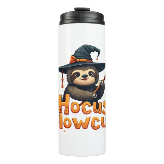 Hocus Slowcus Luiaard liefhebbers Halloween kostuu Thermosbeker (Voorkant)
