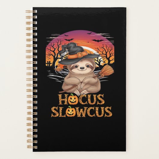 Hocus Slowcus Sloth lovers Halloween costume tee E Planner (Voorkant)