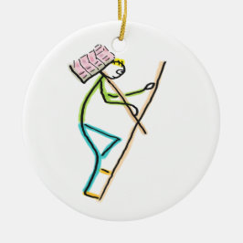 Hod Carrier Stickman Keramisch Ornament