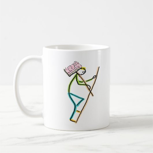 Hod Carrier Stickman Koffiemok (Links)