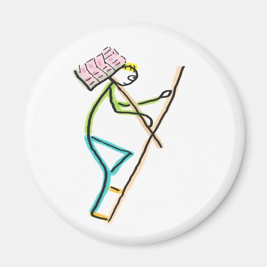 Hod Carrier Stickman Magneet (Voorkant)