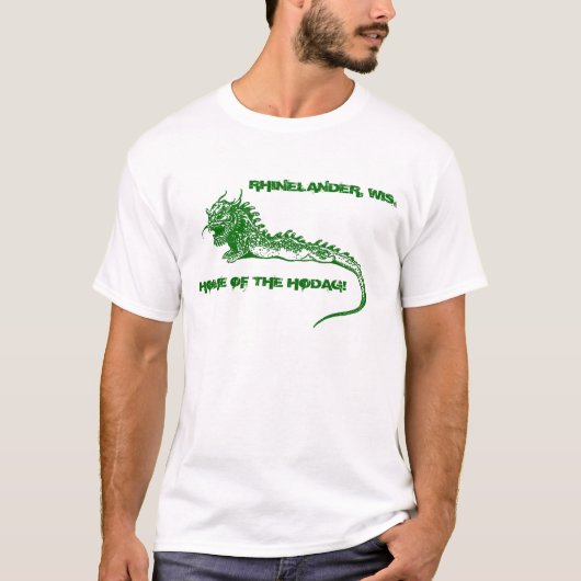 HODAG ONTWERP ~ SHIRTEN ~ RHINELANDER WISCONSIN T-SHIRT (Voorkant)