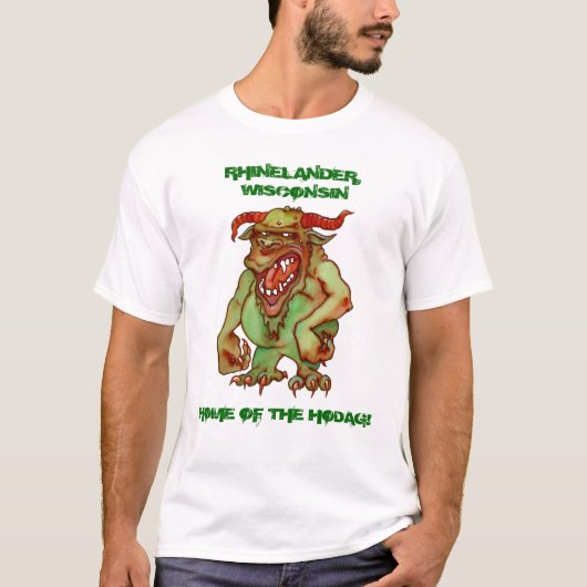 HODAG ONTWERP ~ SHIRTEN ~ RHINELANDER WISCONSIN T-SHIRT (Voorkant)
