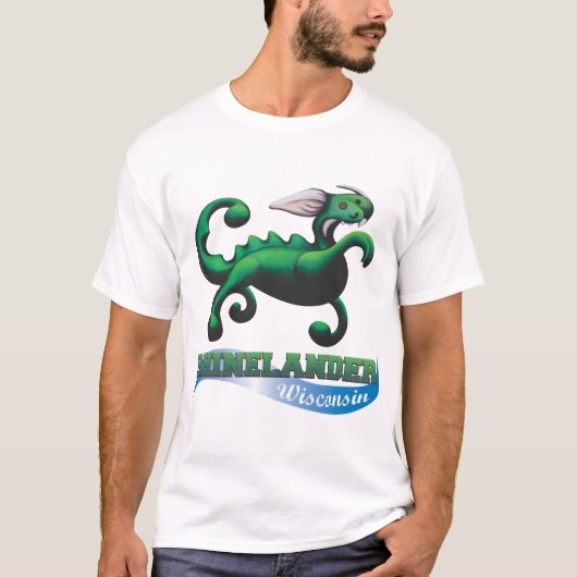 Hodag strandbal Rhinelander Wisconsin T-shirt (Voorkant)