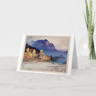 Hodaka-yama na regen, Yoshida, Woodcut Kaart