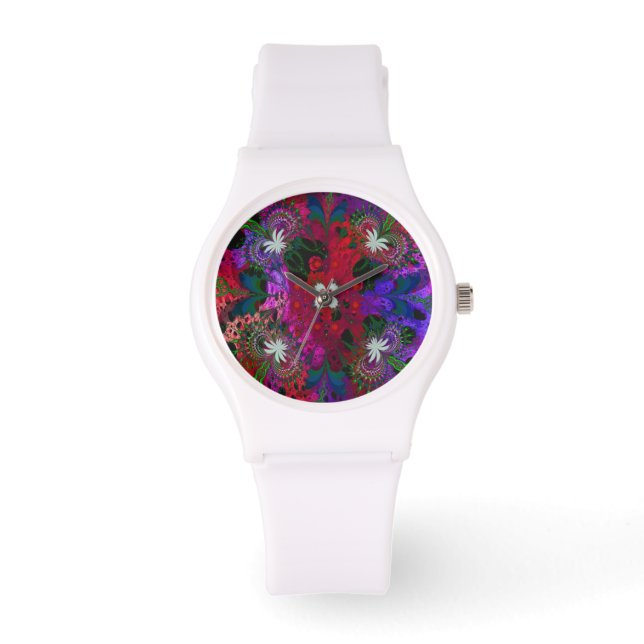 Hodge Podge Floral Abstract Horloge (Voorkant)