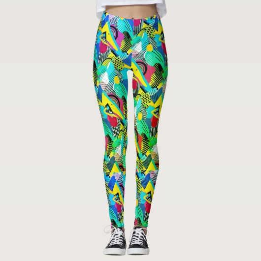 Hodge Podge van kleur en patroon Leggings (Voorkant)