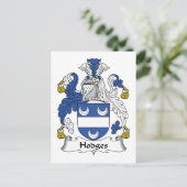 Hodges Family Crest Briefkaart (Staand voorkant)
