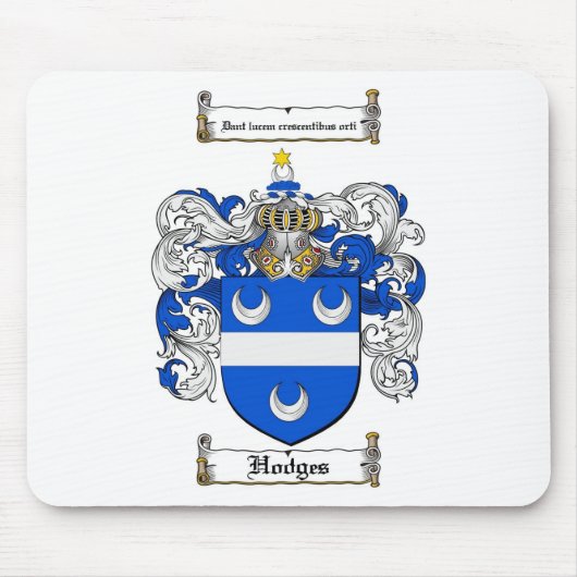 HODGES FAMILY CREST - HODGES COAT WAPENS MUISMAT (Voorkant)