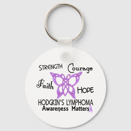 Hodgkin lymfoom Celtic Butterfly 3 Sleutelhanger (Voorkant)