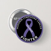 Hodgkin Lymfoom Fighter Ribbon Black Button (Voorkant /achterkant)
