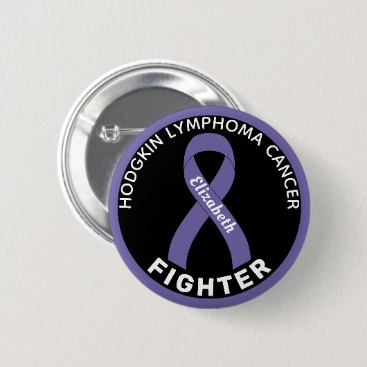 Hodgkin Lymfoom Fighter Ribbon Black Button (Voorkant /achterkant)