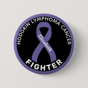 Hodgkin Lymfoom Fighter Ribbon Black Button