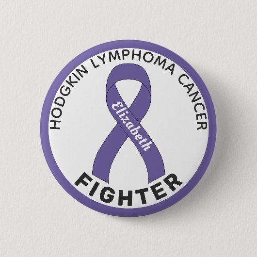Hodgkin Lymfoom Fighter Ribbon White Button (Voorkant)