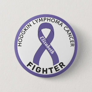 Hodgkin Lymfoom Fighter Ribbon White Button