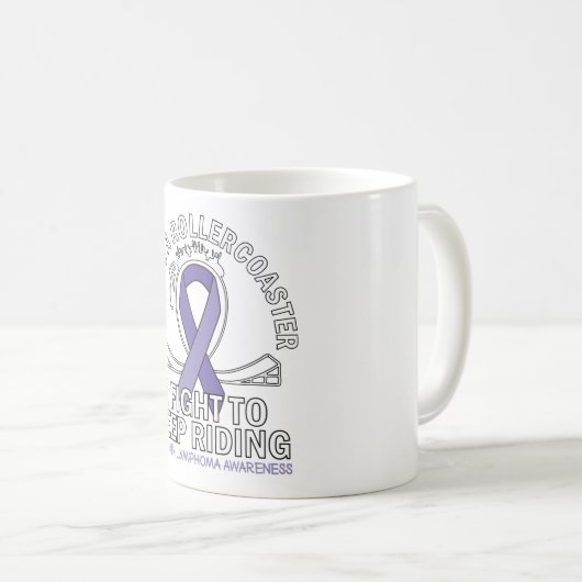 Hodgkin Lymfoom kankervoorlichting violet lint Koffiemok (Voorkant rechts)