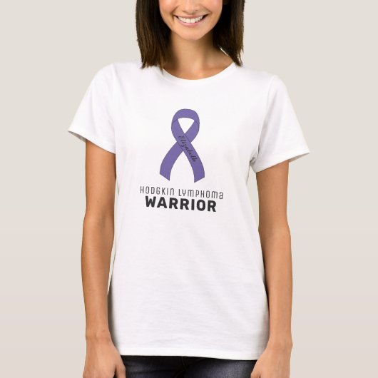 Hodgkin Lymphoma Cancer Ribbon White T-Shirt (Voorkant)